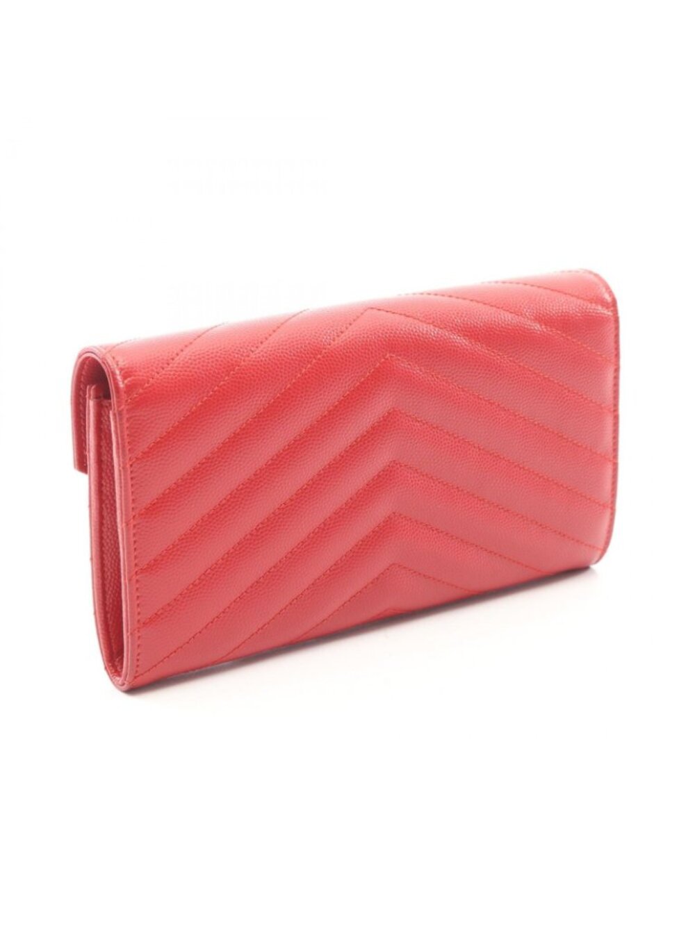 Saint Laurent Paris Bifold Wallet Monogram Red Leather Cassandra Matelasse - Picture 2 of 9